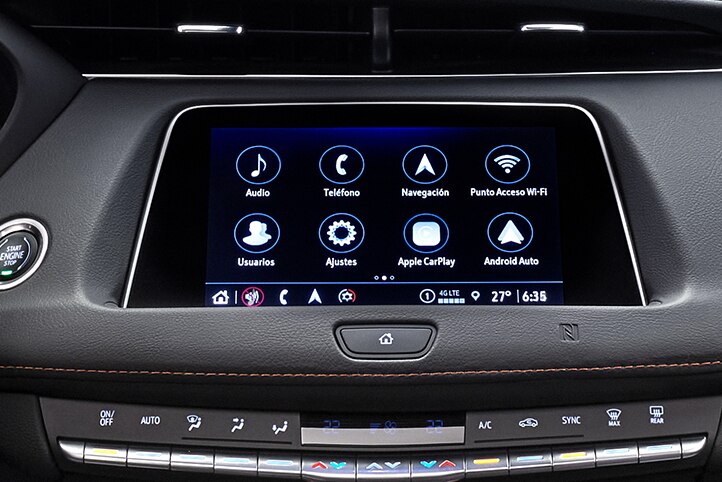 Consola central con botones de control de SUV compacta de lujo, Cadillac XT4 2023