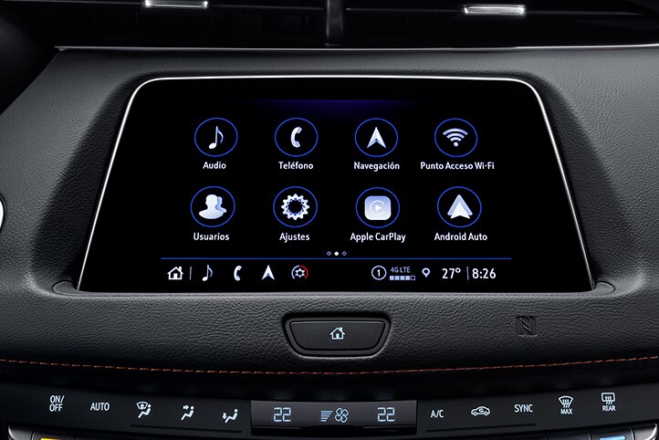 Botones de control de fácil acceso, ubicados en la consola central de tu Cadillac XT4 2023, SUV